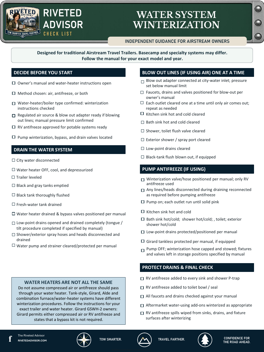 Winterization Checklist – Free PDF Download